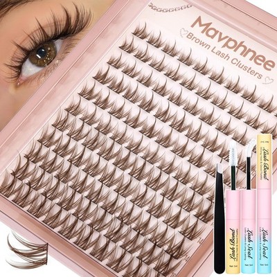 Mavphnee Brown Lash Clusters Kit Fairy 1 count (Pack of 1),