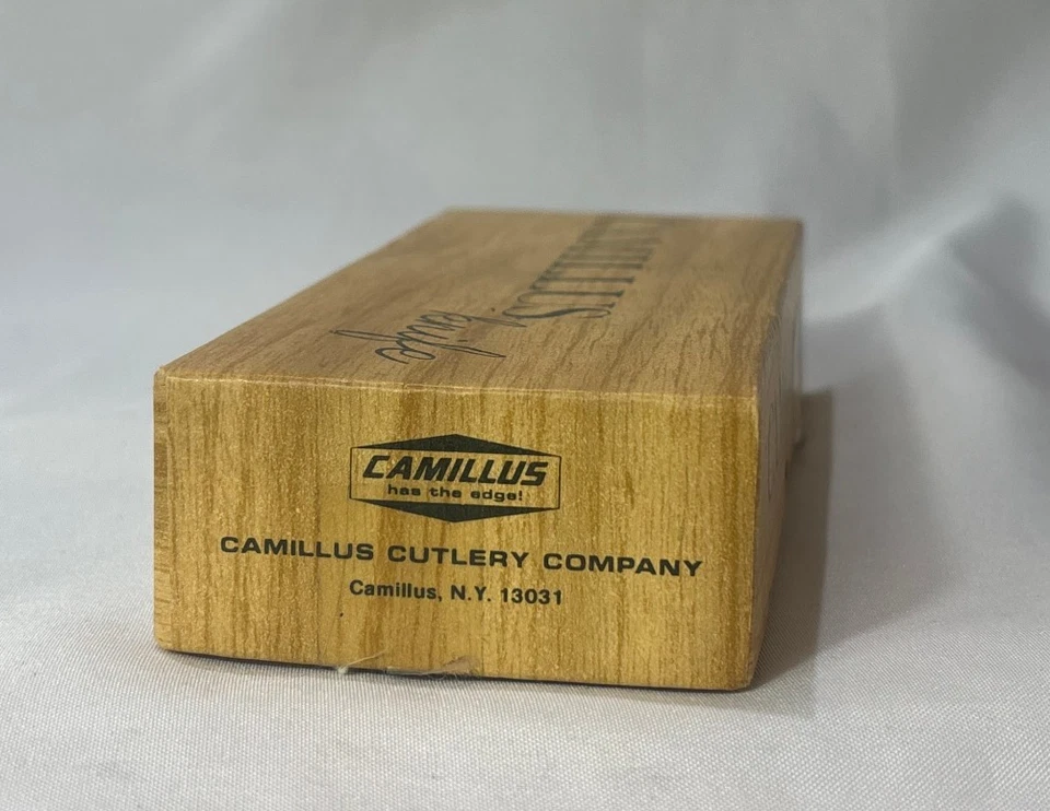 Cuchillo Camillus 1960-76 #4 Jim Catfish Hunter una hoja plegable con funda en caja Foto 3 de 4
