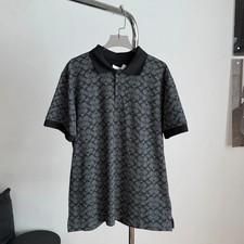 NWT COACH Men's Signature Black Full printed POLO T Shirt