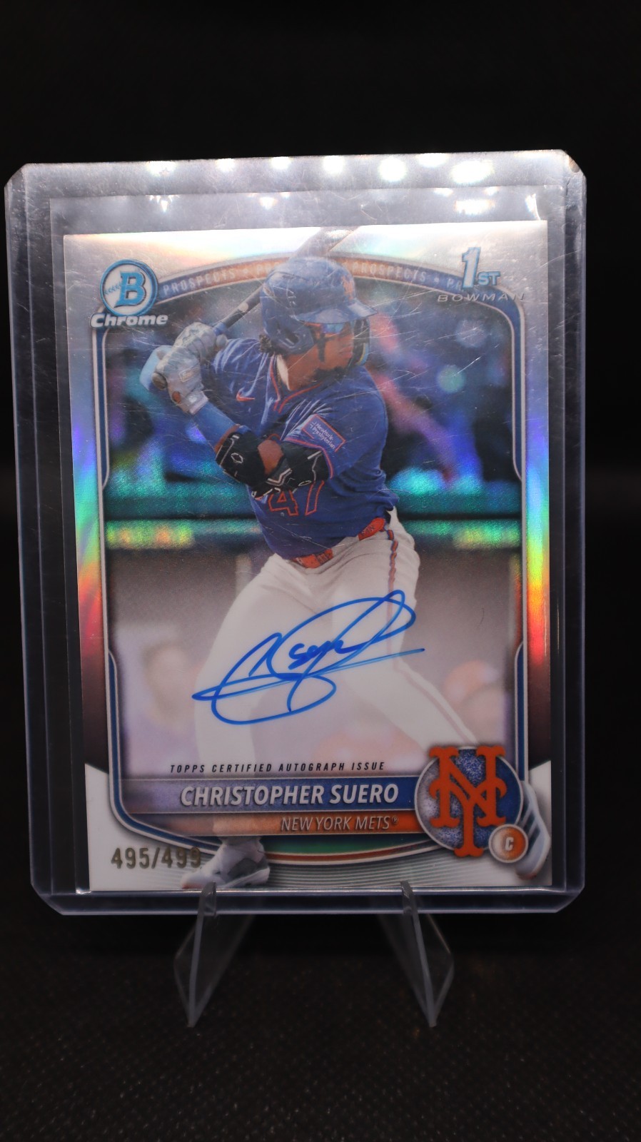 2025 Bowman Chrome 1st Refractor Auto /499 Christopher Suero #CPA-CSU NY Mets