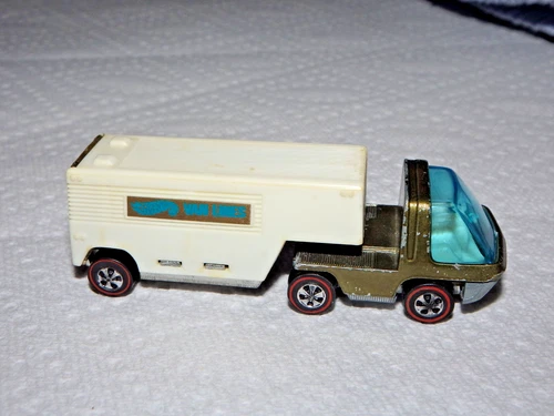Vintage Hot Wheels Redline 1970 (DOOR Detatched) Olive Moving Van Heavyweight