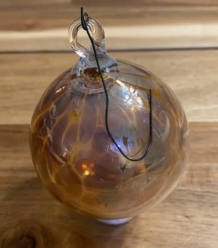Karnevalskunst mundgeblasene Glasauge Weihnachtskugel Ornamentkugel Hexenkugel gold - Bild 3 von 6