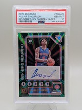 Ausar Thompson 2023 Donruss 228 Green Laser /75 Auto RC Signature Series PSA 10