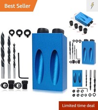 Aluminum Pocket Hole Jig Kit with Drive Adapters for Professional Wood Joinery