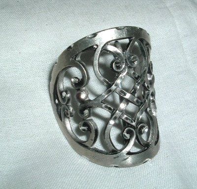 HAND CRAFTED DIAMOND CUT PEWTER CELTIC PONYTAIL COVER NWT