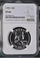 1959 Proof Franklin Half Dollar - NGC PF66