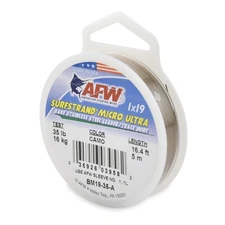 Fishing Wire Surfstrand Micro Ultra, Bare 1x19 Stainless Steel Leader Wire, 3...