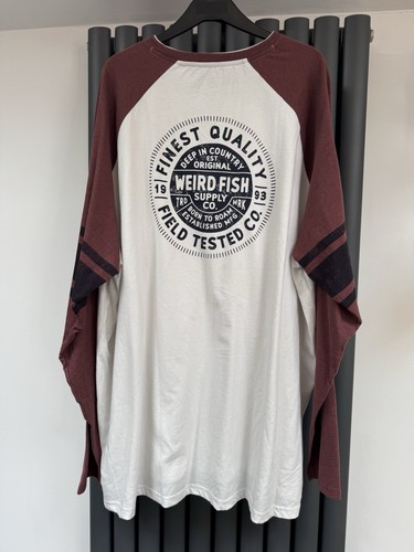 T-shirt manica lunga nuova senza etichette Weird fish Raglan misto cotone taglia 4XL - Foto 3 di 3