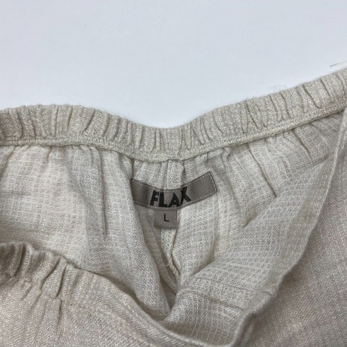 Flax Linen Ankle Pants Tapered Leg Elastic Waist Flat Front Lightweight Women L - Picture 9 of 11