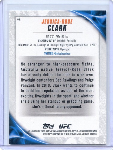 2019 Topps UFC Knockout MMA # 88 Jessica-Rose Clark - Flyweight - Picture 2 of 3