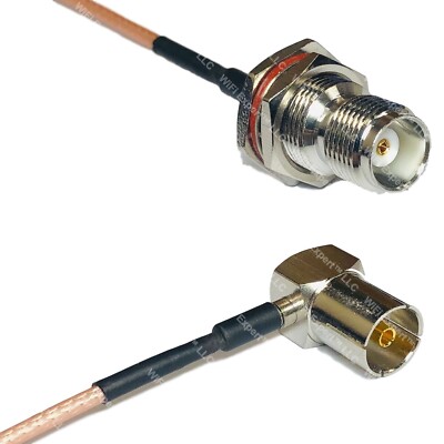 RG316 TNC FEMALE BULKHEAD to DVB Pal Female Angle RF Cable Rapid-SHIP LOT