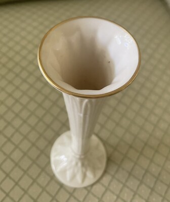 Vintage Lenox USA 9.25” Bud Vase Tivoli Collection 24K Gold Trim