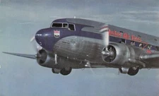United Air Lines  Douglas DC-3 Advertising Flight Aviation Vtg Postcard G17