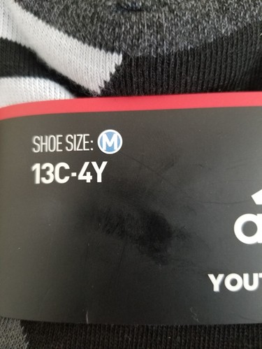 Adidas Socks Boys Medium 13C-4Y Youth Black Gray Quater Cushioned 6 Pairs - Picture 4 of 4