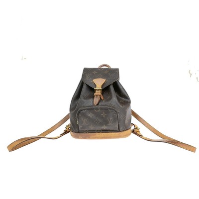 LOUIS VUITTON Mini Montsouris Backpack Bag Monogram Leather Brown M51137 70EB471