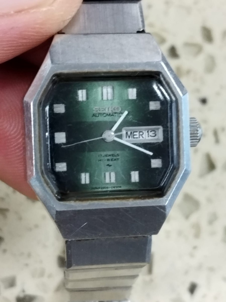Seiko 2206-3070 Lady's Automatic Watch – Green Dial – Day/Date