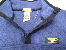 L.L.Bean Pullover Knit Fleece Athletic Top Long Sleeve Snap Purple Kids 14-16