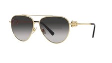 NWT Tiffany TF3092 Sunglasses Gold Gray Gradient Aviator 59mm New 100 Authentic