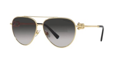 NWT Tiffany TF3092 Sunglasses Gold Gray Gradient Aviator 59mm New 100% Authentic