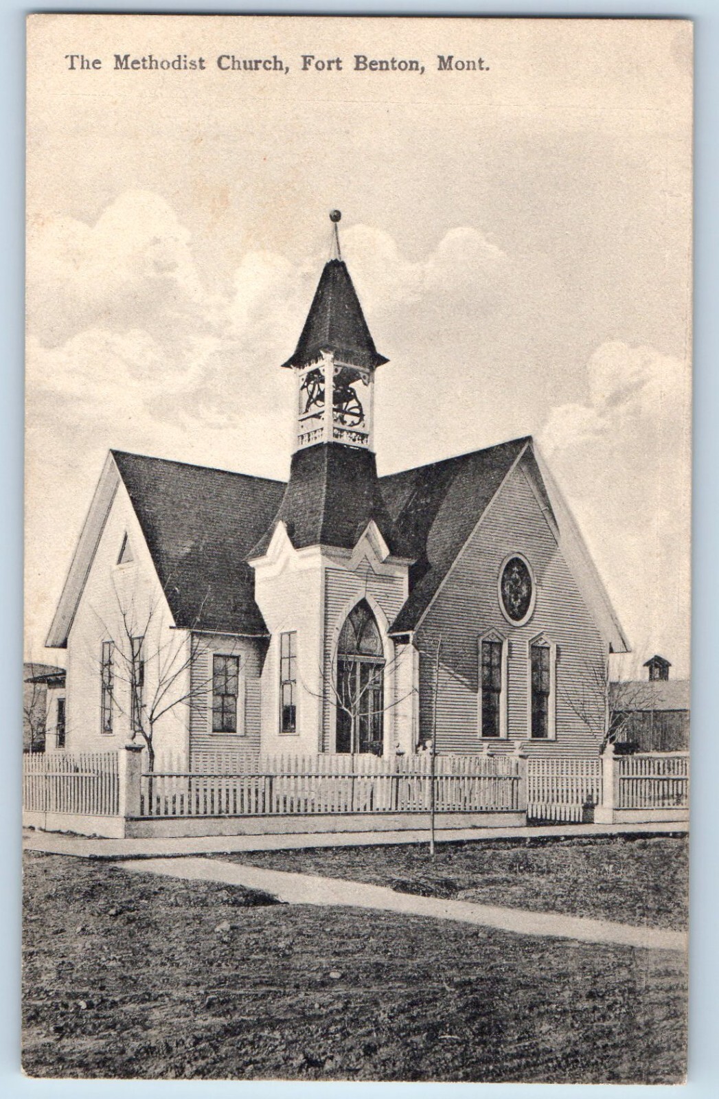 Fort Benton Montana MT Postcard Methodist Church Chapel Exterior