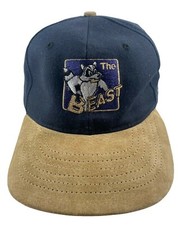 The Beast Navy Beige Hat Cap Embroidery Made in USA metal clip adjustable
