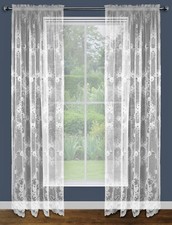 Sheer Lace Window Curtain Panel Embroidered Lace Single Panel Rod Pocket 54"X84"