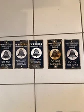VINTAGE ORIGINAL TELEPHONE ADVERTISING SIGN BELL PHONE  PORCELAIN price per each