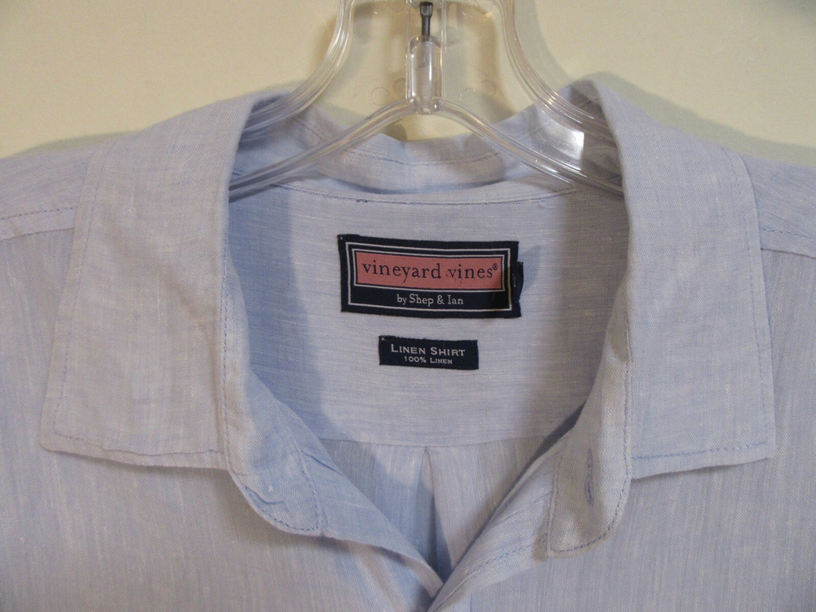 VINEYARD VINES Solid Light Blue 100% Linen Long S… - image 2