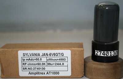 JAN-CHS- 6V6GT/G VT-107A Sylvania Black Coated Amplitrex AT1000 tested