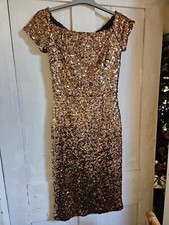 gold sequin french connection dress size small