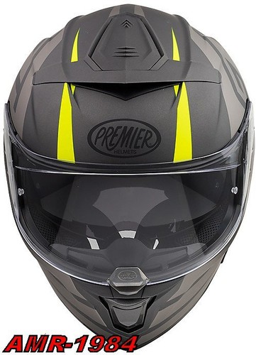 Casco Helmet Premier Devil Gty Integral Fibra Negro Amarillo Fluo Mate - Imagen 4 de 4