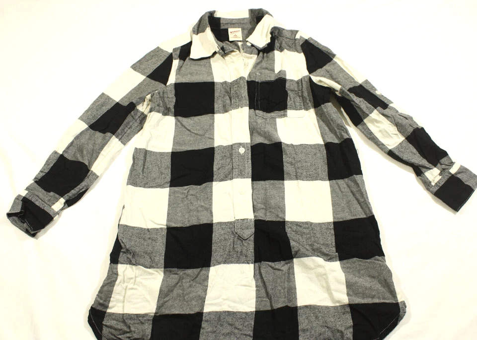 Vestido Camisa Arizona Jean Negro Blanco A Cuadros Talla 7 Reg Niñas Foto 2 de 4