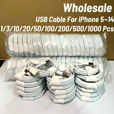 Bulk Lot USB Fast Charger Cable Cord For iPhone 6 7 8 SE X XR XS 11 12 13 14 Pro