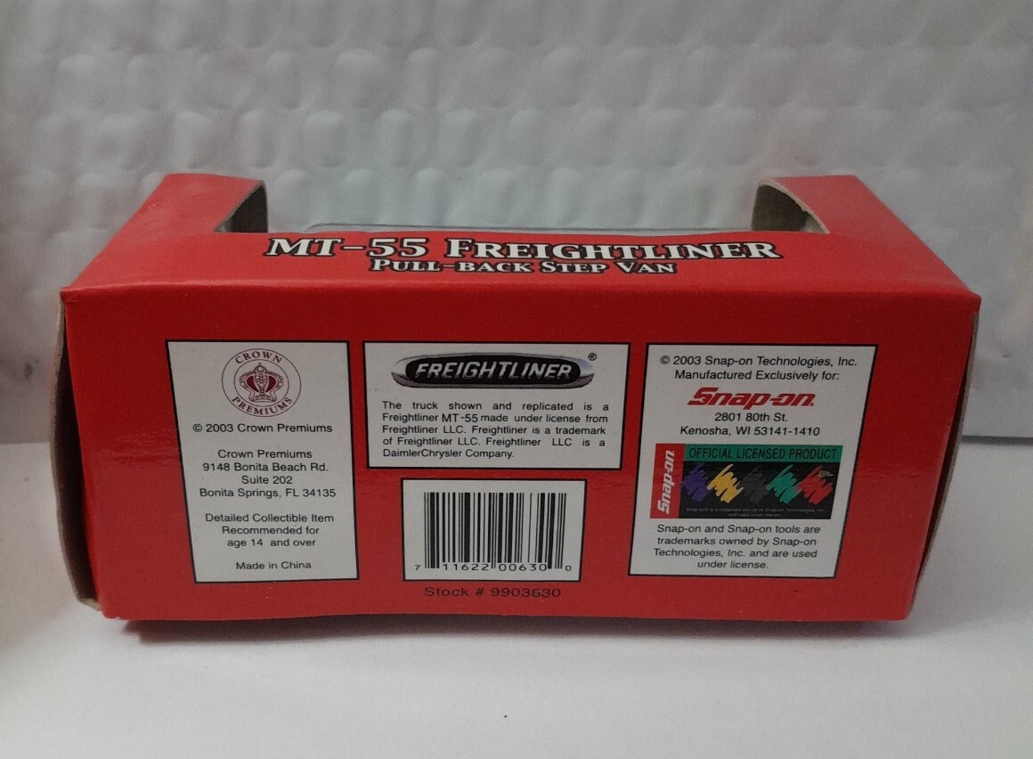 ミニカー Snap-on MT-55 Freightliner Snap-On MT-55 Freightliner Die Cast Pull-Back Step Van 1/32