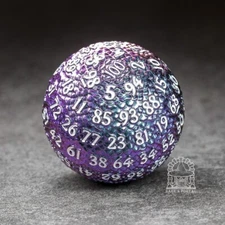 Sage’s Dragon Egg Purple/Teal d100 Metal Dice | DnD Dungeons and Dragons