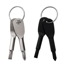 2PCS/Set Mini Keychain Screwdriver Set Phillips & Flat Head Portable Tools ~