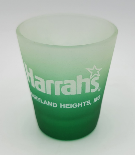 Harrah's Maryland Heights MO Missouri St. Louis Green Casino Souvenir Shot Glass