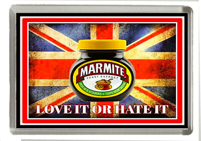 Marmite - Love it or Hate it - Kühlschrankmagnet groß 90 mm x 60 mm 