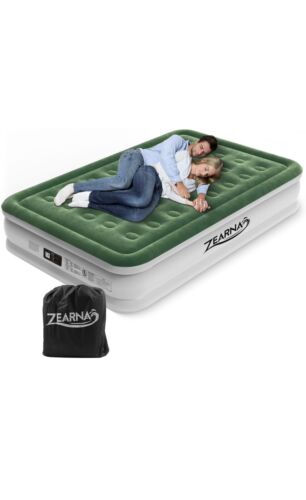 Zearna Inflatable Queen Air Mattress w/double Chambers Inflate Panel 80"x60"x16” - Picture 1 of 4
