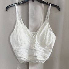 Coquette Womens Lace Cami Top Babydoll Cropped White Boho Cottagecore Y2K 18025