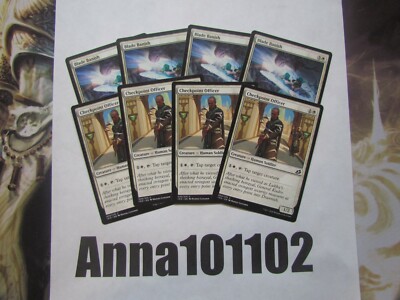 Checkpoint Officer x4 and Blade Banish 4x, Ikoria White MTG