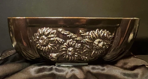 Red Wing Window Planter Vintage Sunflowers Dark Brown & Yellow B2018 1950's