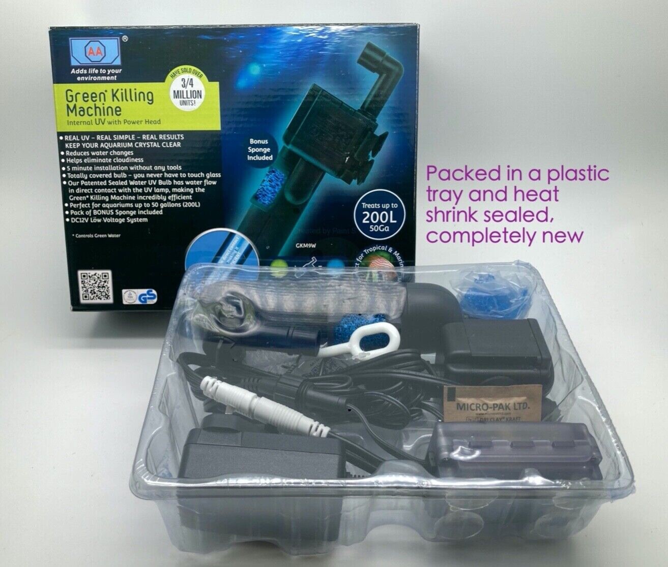 Green Killing Machine 9W Internal UV Steriliser for aquariums up to