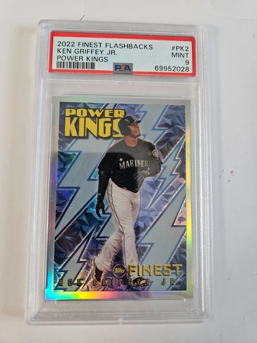 2022 Topps Finest Refractor Power Kings Ken Griffey Jr #PK-2 Mariners PSA 8
