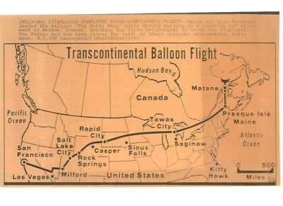 MAP Maxie & Kris Anderson HOT AIR BALLOON Trip VINTAGE 1980 Press LaserPhoto