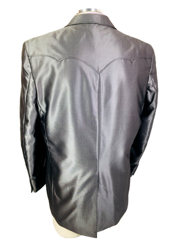 44l Circle S Dallas Texas Ranch & Western Wear Suit Metallic Space Gray Pants 38 - Picture 6 of 13