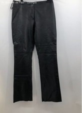VS2 Black Vakko Lambskin Leather Straight Fit Pants - Size 8