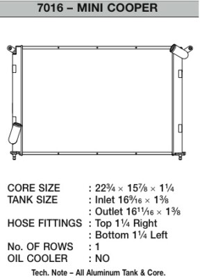 CSF Cooling - Racing & High Performance Division 7016 Fits 02-07 Mini Cooper S (