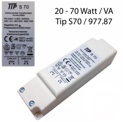 VDE Transformator Trafo NV Halogen 20 - 70 Watt VA 230V - 12V Paulmann 977.87 CE