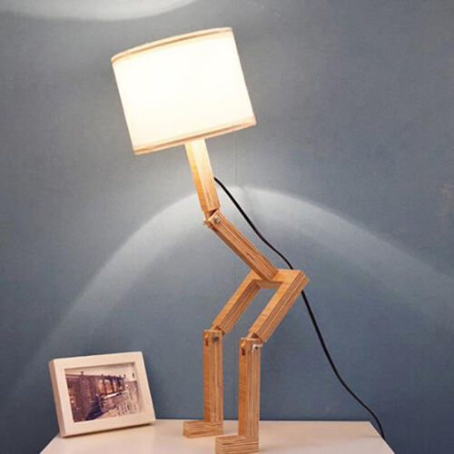 Nordic Wooden DIY Robot Table Lighting Desk Lamp Reading Lamp for 